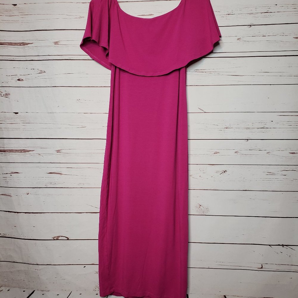 ASOS Ruffle Off-Shoulder Maxi Dress - Picture 8 of 9